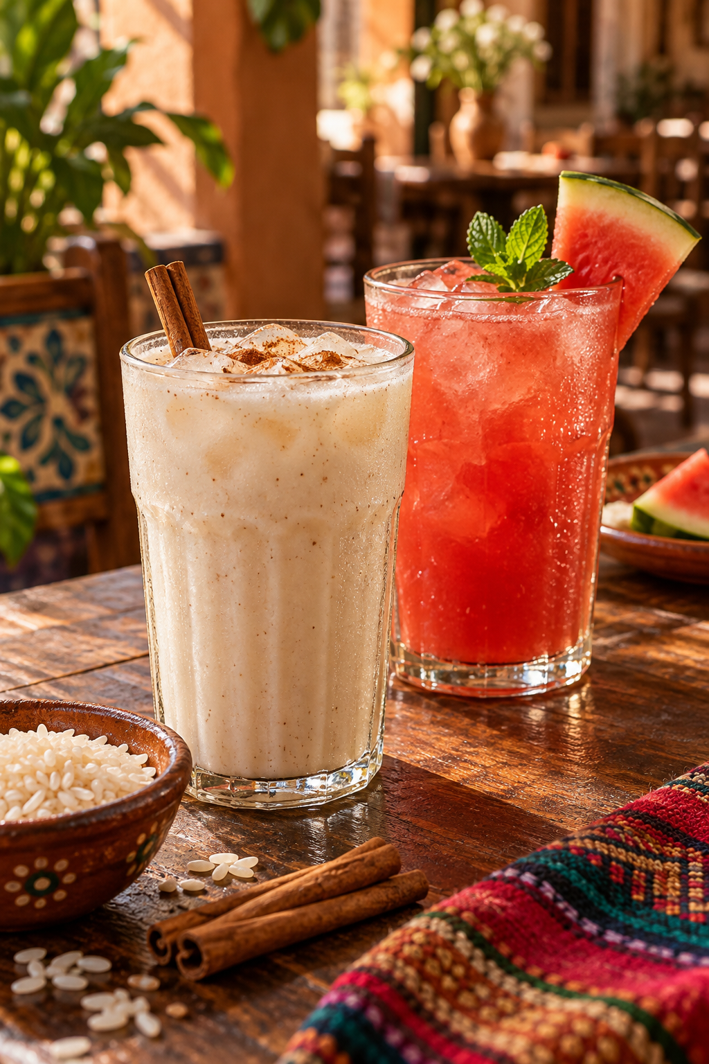 Horchata mexicaine et agua fresca aux fruits frais
